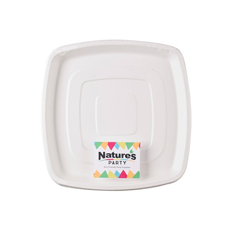 Plateau traiteur carré pulpe blanc 304x304mm H25mm