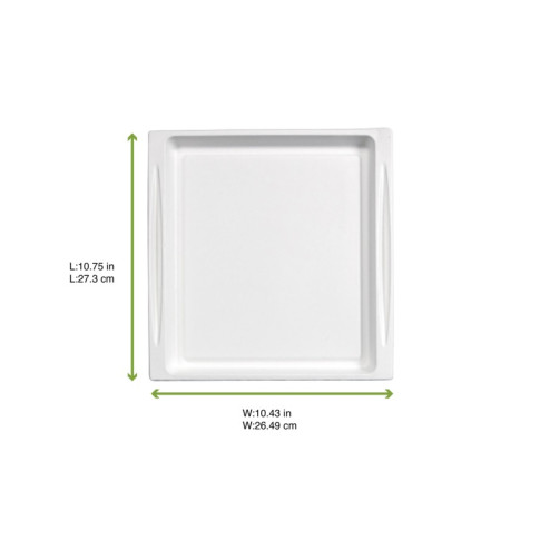 Plateau pulpe rectangulaire blanc "Atlas" 273x265mm