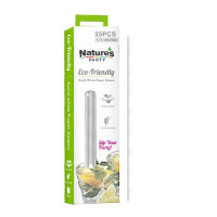 Paille papier blanc  6mm  H197mm