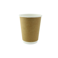 Gobelet carton laminé PLA double paroi  H110mm 340ml