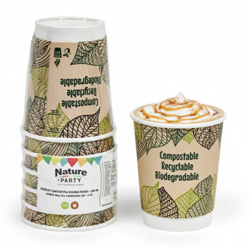 Gobelet carton laminé PLA double paroi  H90mm 230ml