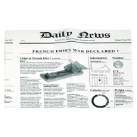 Sac papier ingraissable blanc ouvert sur 2 côtés avec décor journal 170x170mm