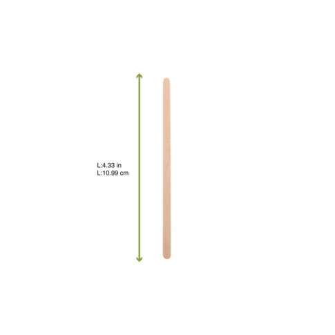 Spatule à café bois à bouts arrondis 5x1mm H110mm