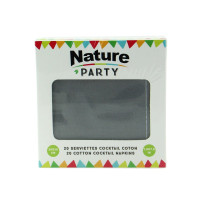 SERVIETTE COTON COCKTAIL GRIS 200x200mm