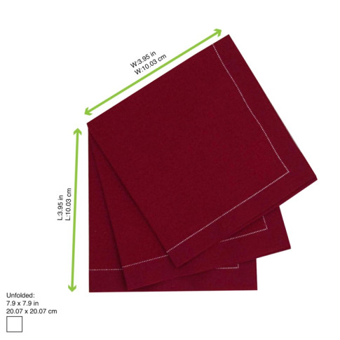 SERVIETTE COTON COCKTAIL ROUGE 200x200mm