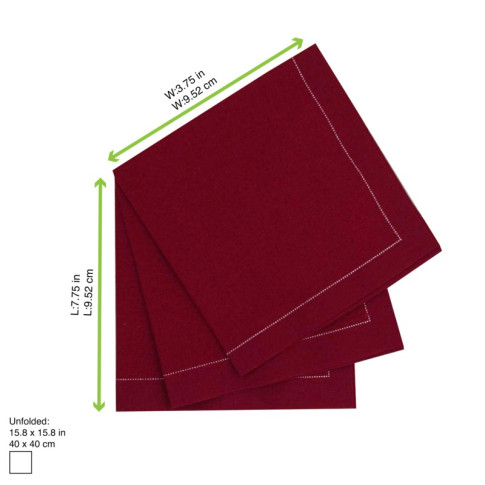SERVIETTE COTON ROUGE 400x400mm