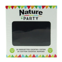 Serviette coton noir pour cocktail 200x195mm