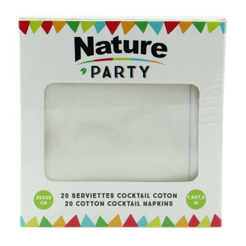 Serviette coton crème pour cocktail 200x195mm