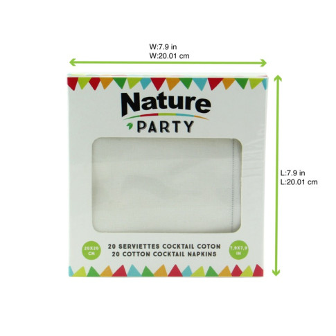 Serviette coton crème pour cocktail 200x195mm