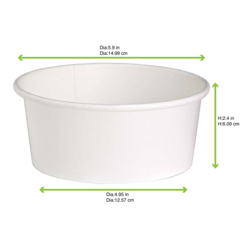Saladier rond en carton blanc "Buckaty"  H60mm 700ml