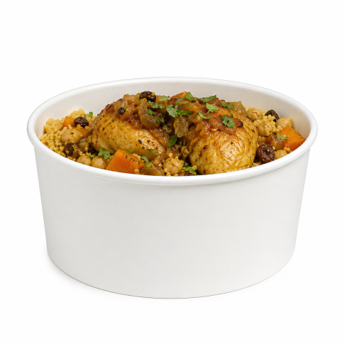 Saladier rond en carton blanc "Buckaty"   H68mm 750ml