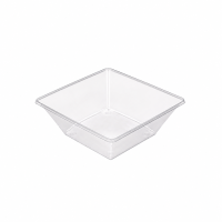 Saladier PET carré transparent  195x195mm H70mm 1000ml