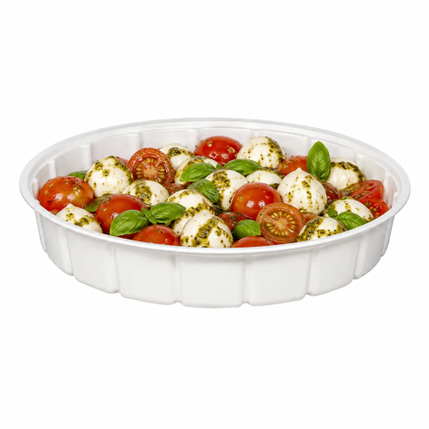 Saladier plastique PS rond blanc  H30mm 600ml