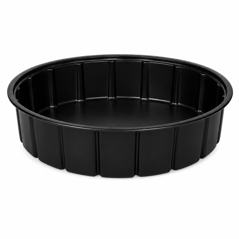 Saladier plastique PS rond noir  H75mm 1000ml