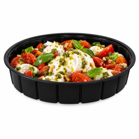 Saladier plastique PS rond noir  H75mm 1000ml