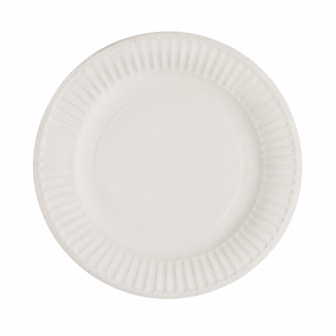 Assiette ronde en carton blanc   H11mm