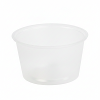 Pot plastique PP transparent rond   H43mm 110ml