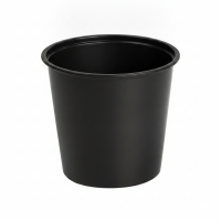 Pot plastique PP noir rond   H64mm 150ml