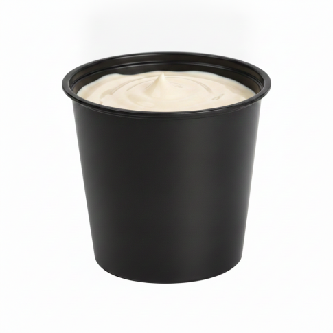 Pot plastique PP noir rond   H64mm 150ml