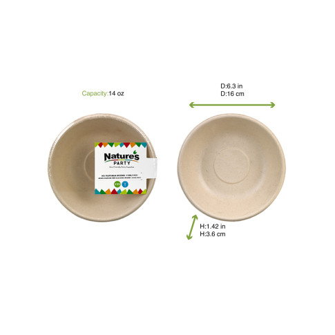 Assiette pulpe ronde brune