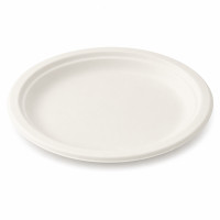 Assiette ovale blanche en pulpe  260x195mm H20mm