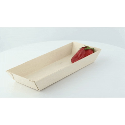 Barquette rectangulaire en bois "Samouraï" 215x90mm H28mm