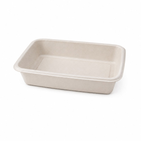 Barquette scellable pulpe laminée PLA "gastronorme" 1/4 265x160mm H55mm 1450ml