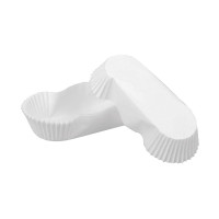 Caissette papier de cuisson ovale blanche siliconée 155x75mm H57mm