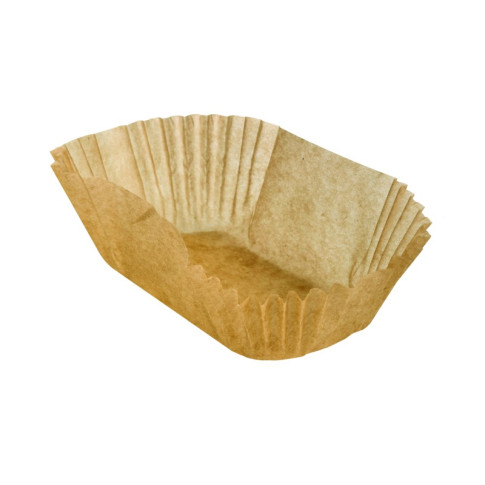 Caissette papier de cuisson ovale brune siliconée  65x50mm H40mm