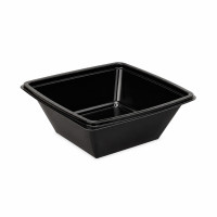 Saladier PET carré noir  195x195mm H70mm 1000ml
