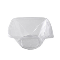 Saladier PET carré transparent vrillé  200x200mm H80mm 1000ml