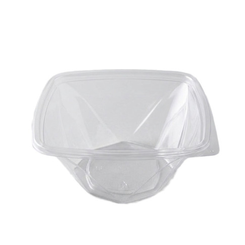 Saladier PET carré transparent vrillé  200x200mm H80mm 1000ml