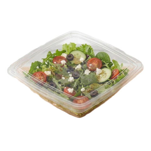 Saladier RPET carré transparent  195x195mm H46mm 750ml