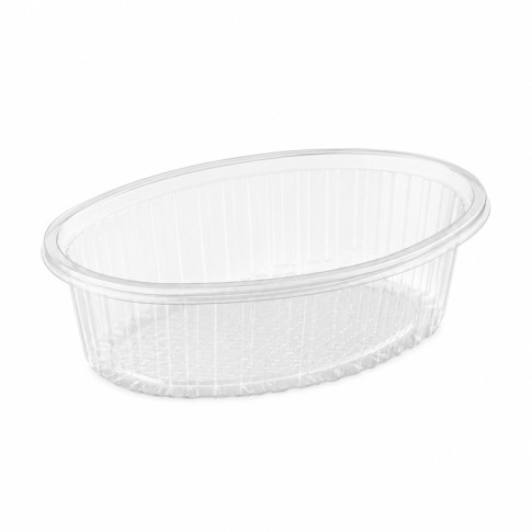 Saladier plastique APET ovale transparent 190x140mm H75mm 500ml