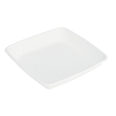 Saladier carré blanc en pulpe  235x235mm H28mm 1000ml