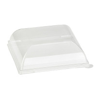 Couvercle BioNchic dôme transparent en plastique PET 112x112mm H36mm