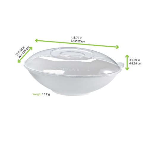 Couvercle BioNchic dôme transparent en plastique PET 227x143mm H43mm