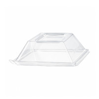 Couvercle dôme rectangulaire transparent en plastique PET  132x88mm H33mm