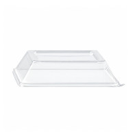 Couvercle dôme rectangulaire transparent en plastique PET  132x132mm H31mm
