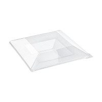 Couvercle plat transparent en plastique PET 245x245mm H30mm
