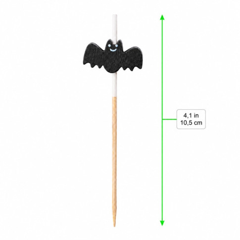 Pique en bambou avec chauve-souris noire  H105mm