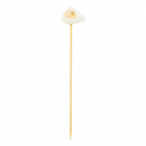 Pique en bambou avec coquillage  H105mm