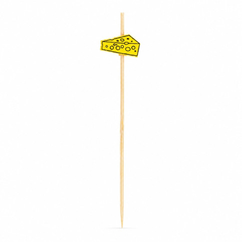 Pique en bambou avec fromage jaune  H100mm