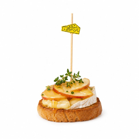 Pique en bambou avec fromage jaune  H100mm