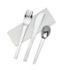 Kit couverts inox 4 en 1: couteau fourchette cuillère serviette   H160mm