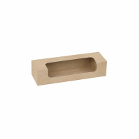 Boite carton brun 7 macarons avec fenêtre PLA  215x68mm H48mm