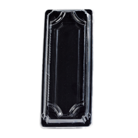 Barquette sushi plastique PS noir avec couvercle PET transparent Suky  225x95mm H40mm