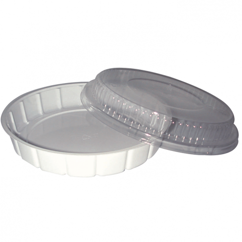 Saladier plastique PS rond blanc