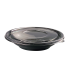 Saladier PET rond noir avec couvercle