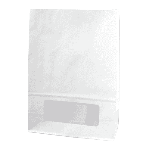 Sac bloomer papier blanc avec fenêtre PE  150x75mm H220mm